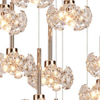 NLK15609 Paris 19 Light Round Pendant French Gold Crystal