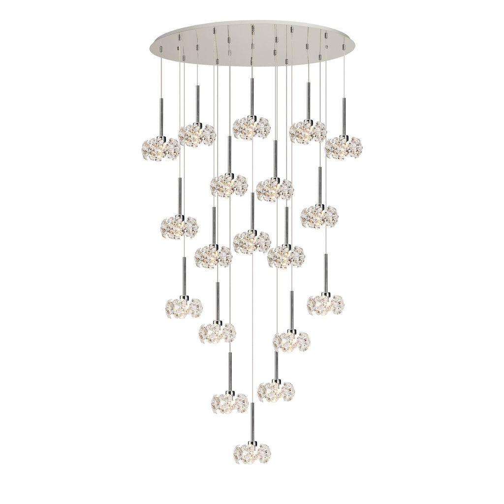 NLK15619 Paris 19 Light Oval Pendant Polished Chrome Crystal