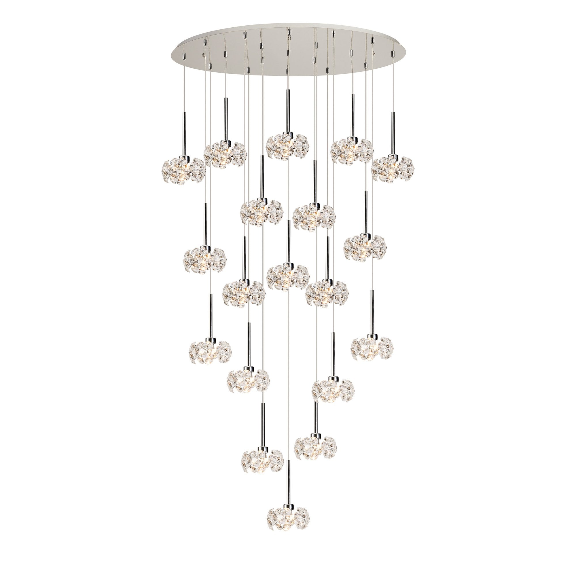 NLK15619 Paris 19 Light Oval Pendant Polished Chrome Crystal