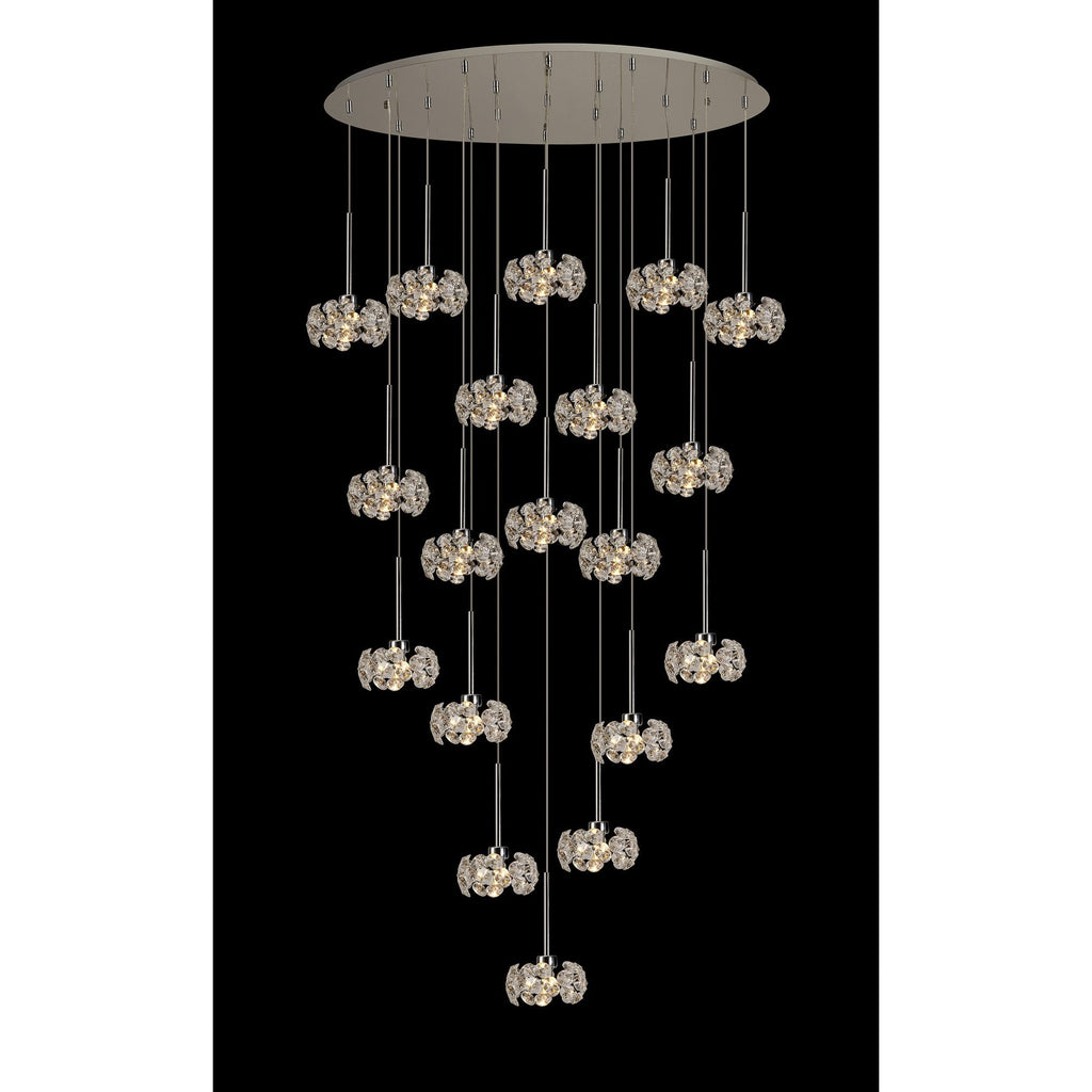 NLK15619 Paris 19 Light Oval Pendant Polished Chrome Crystal