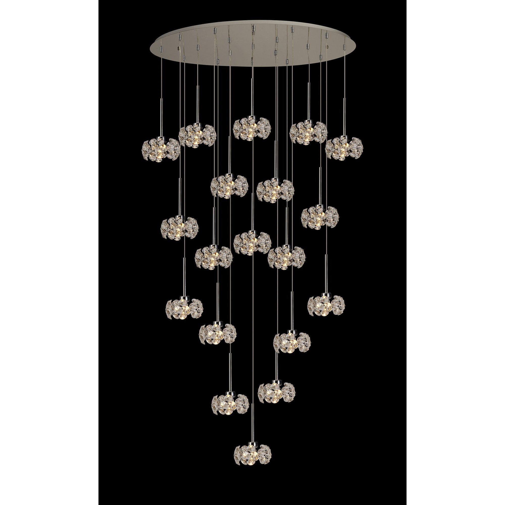 NLK15619 Paris 19 Light Oval Pendant Polished Chrome Crystal