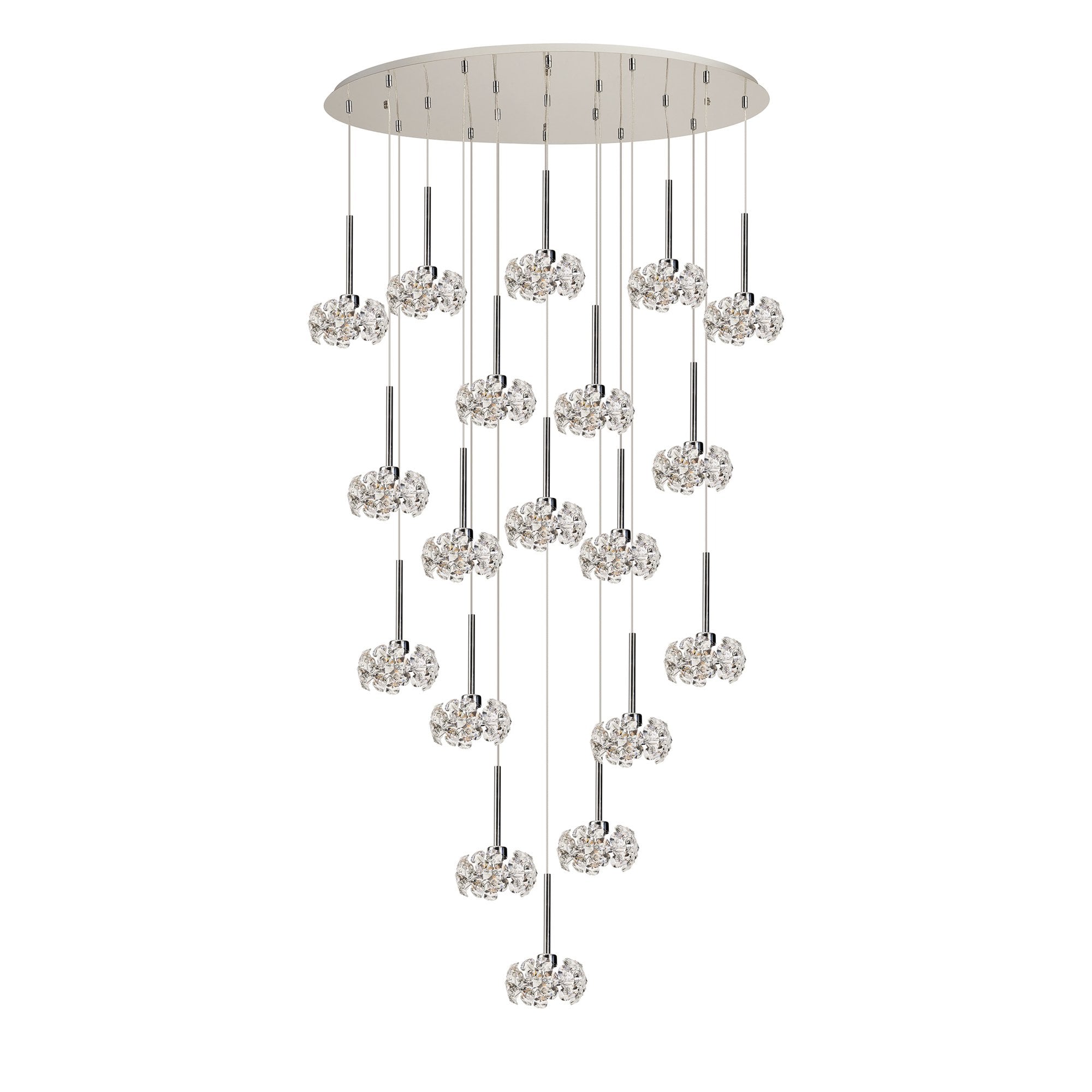 NLK15619 Paris 19 Light Oval Pendant Polished Chrome Crystal
