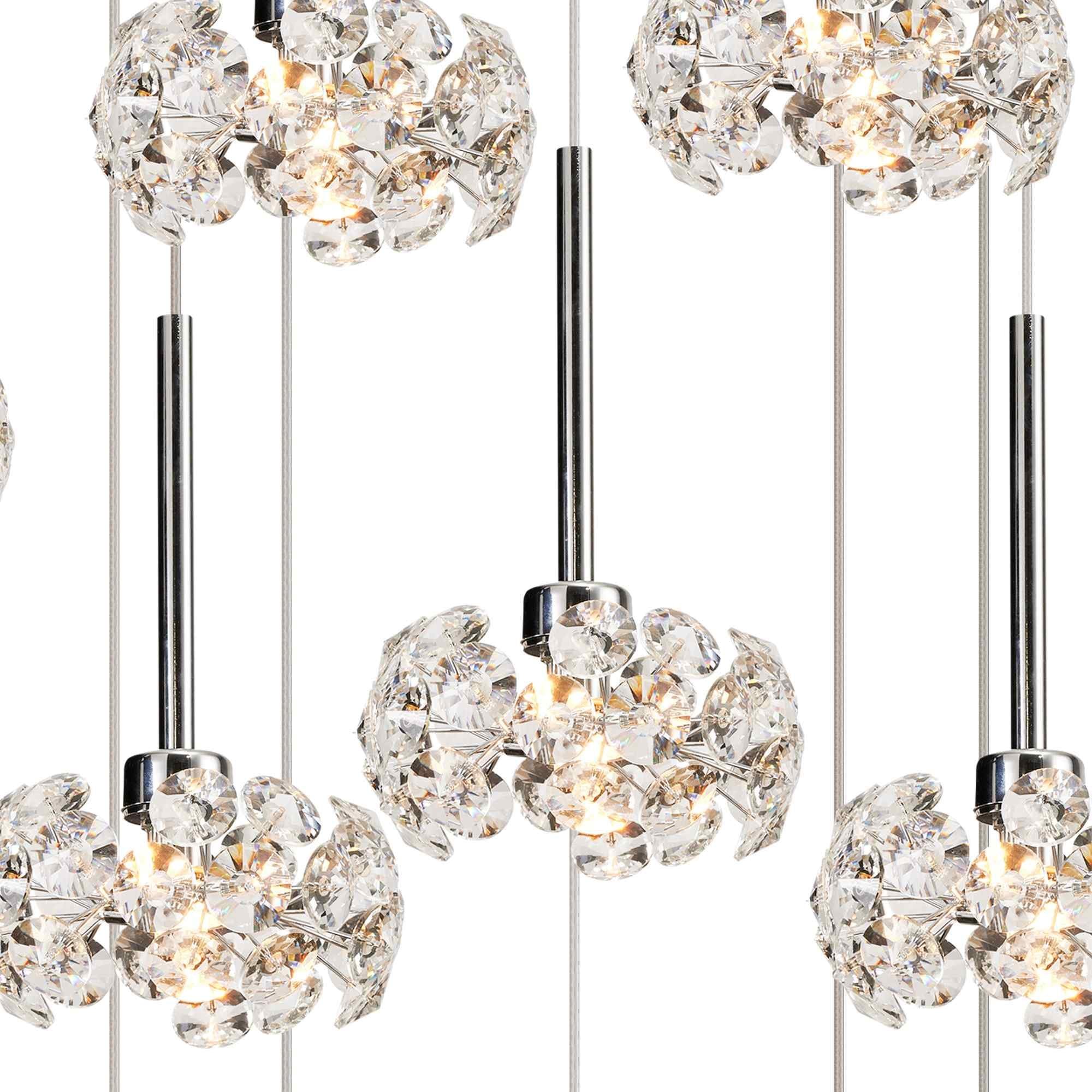 NLK15619 Paris 19 Light Oval Pendant Polished Chrome Crystal