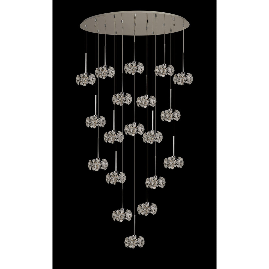 NLK15619 Paris 19 Light Oval Pendant Polished Chrome Crystal