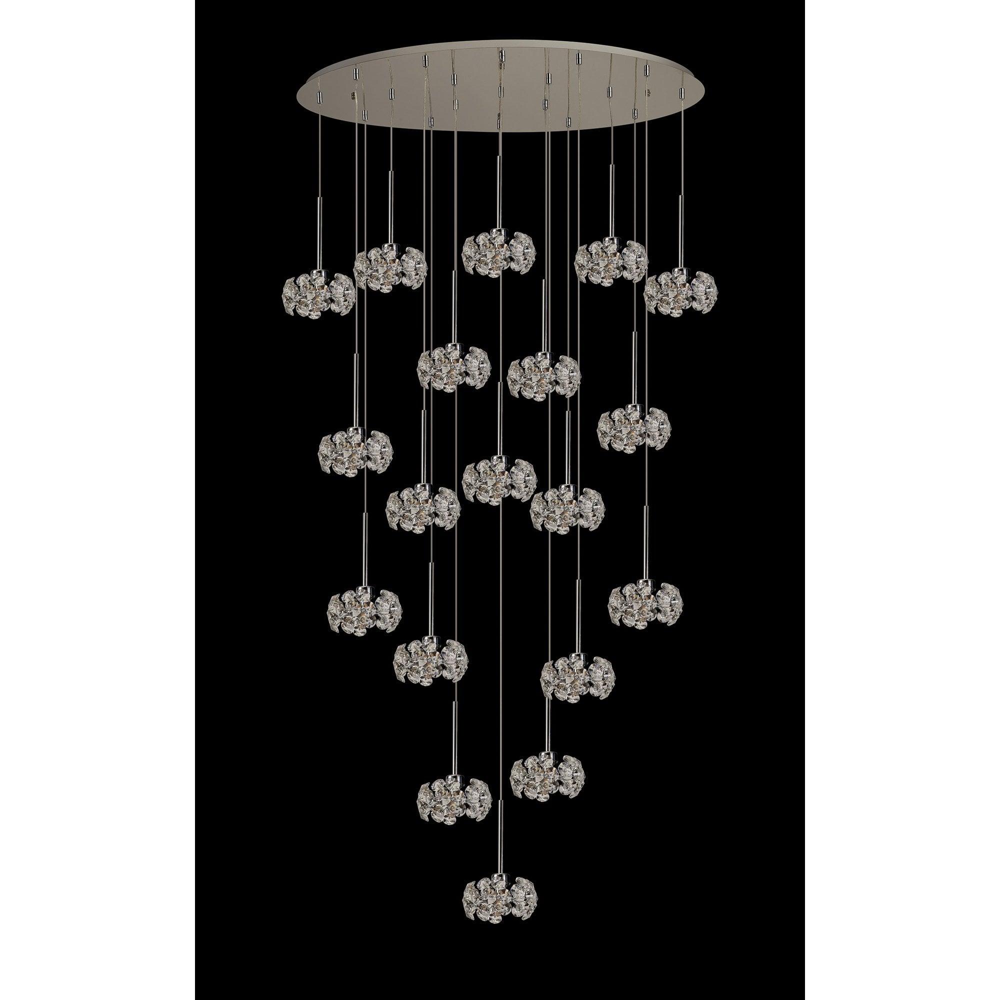 NLK15619 Paris 19 Light Oval Pendant Polished Chrome Crystal