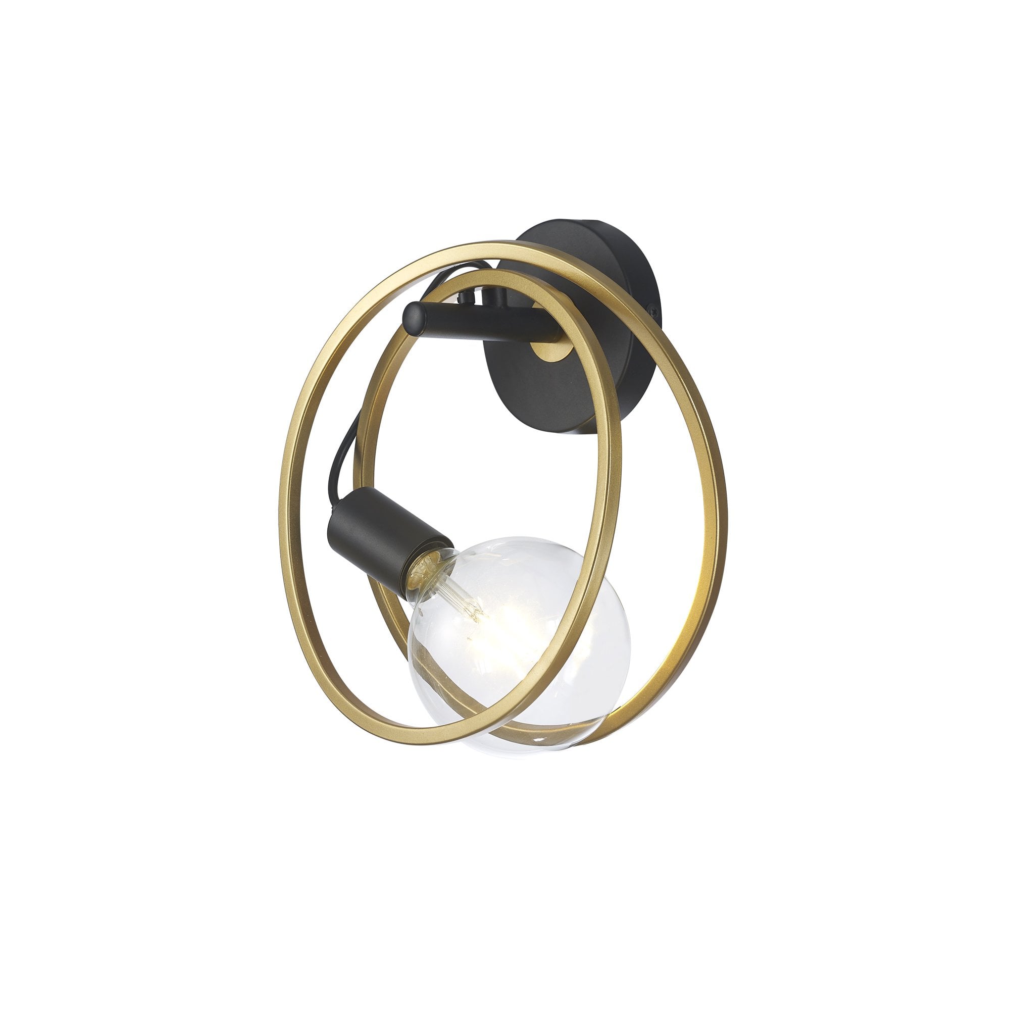 NL86669 Candio 1 Light Wall Light Matt Black Painted Gold