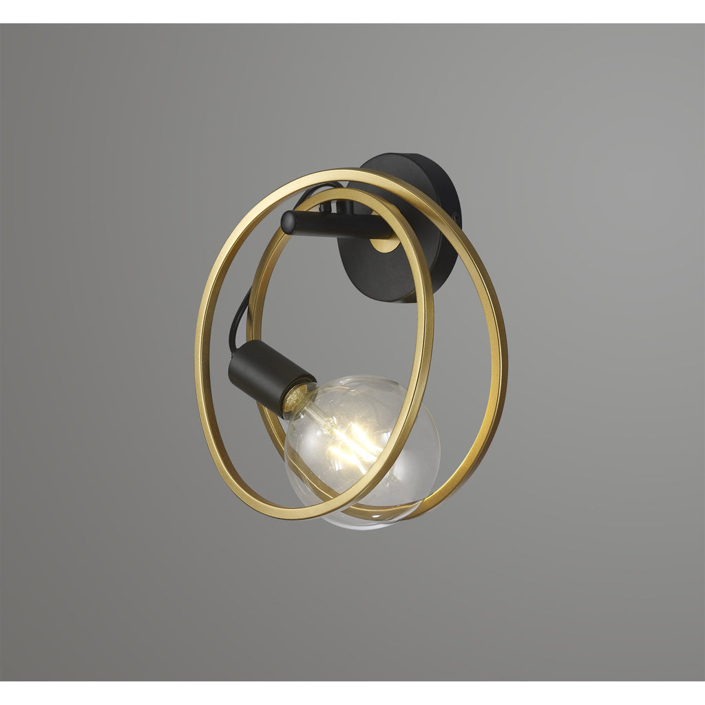 NL86669 Candio 1 Light Wall Light Matt Black Painted Gold