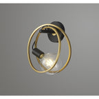 NL86669 Candio 1 Light Wall Light Matt Black Painted Gold