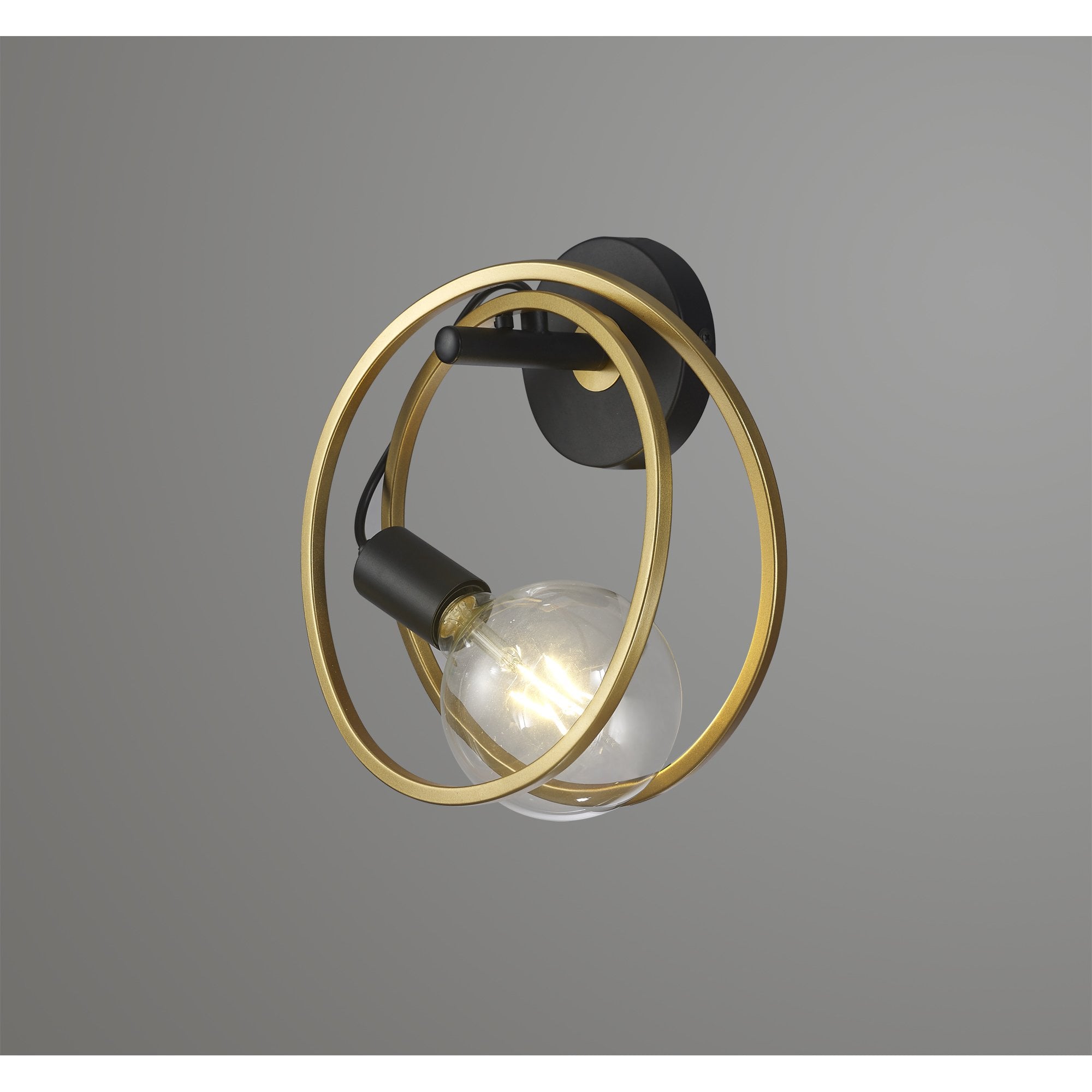 NL86669 Candio 1 Light Wall Light Matt Black Painted Gold