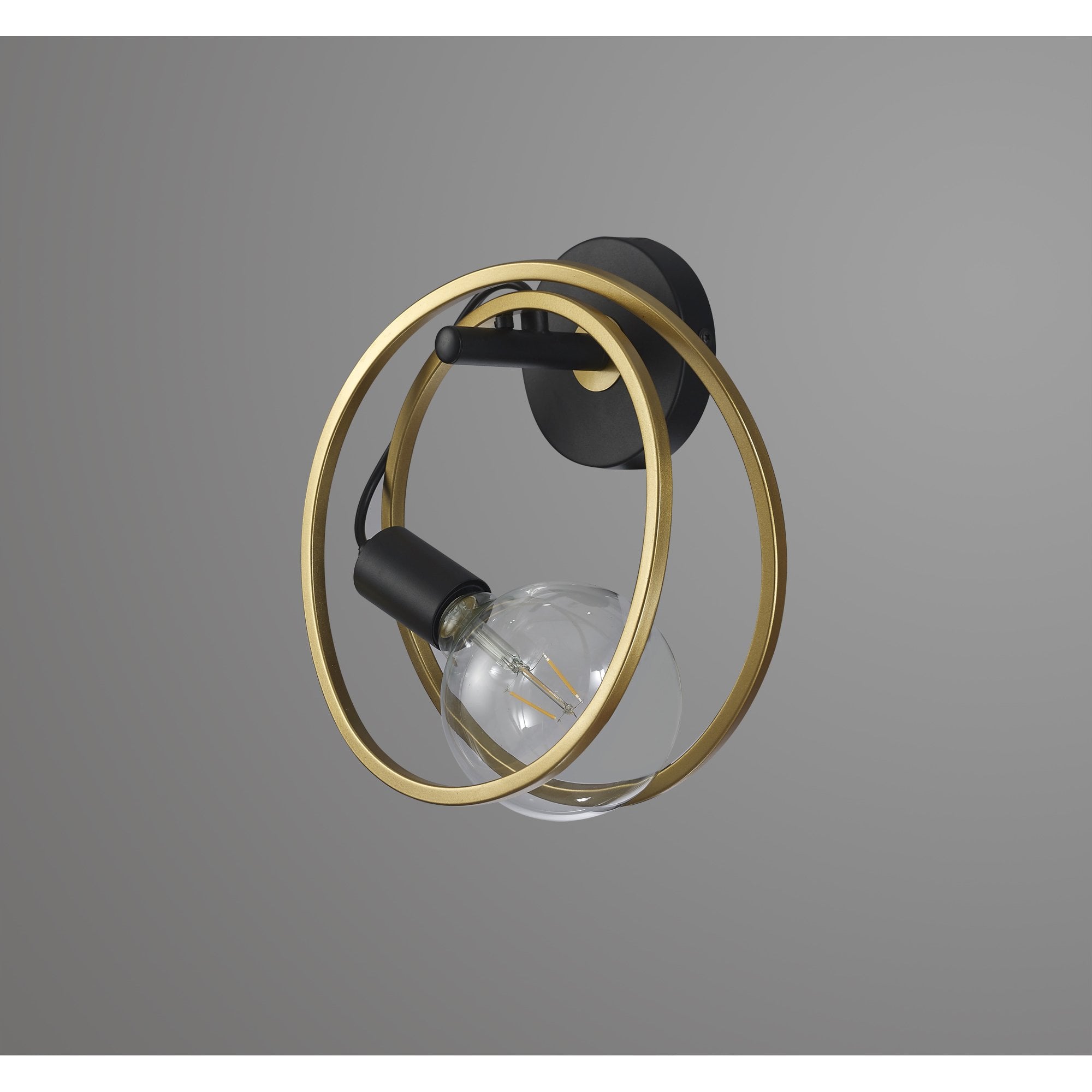 NL86669 Candio 1 Light Wall Light Matt Black Painted Gold