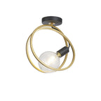 NL86679 Candio 1 Light Flush Ceiling Light Matt Black Painted Gold