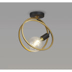 NL86679 Candio 1 Light Flush Ceiling Light Matt Black Painted Gold