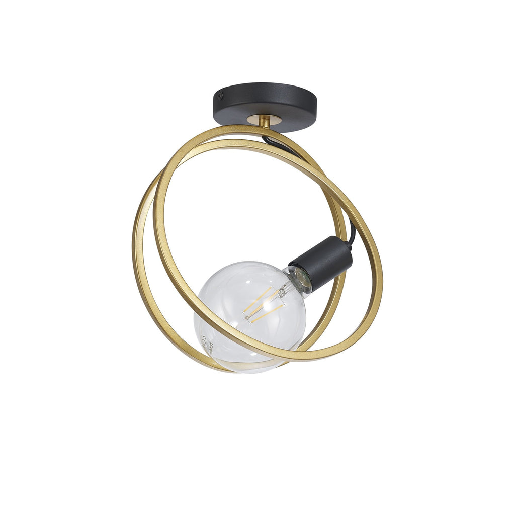 NL86679 Candio 1 Light Flush Ceiling Light Matt Black Painted Gold