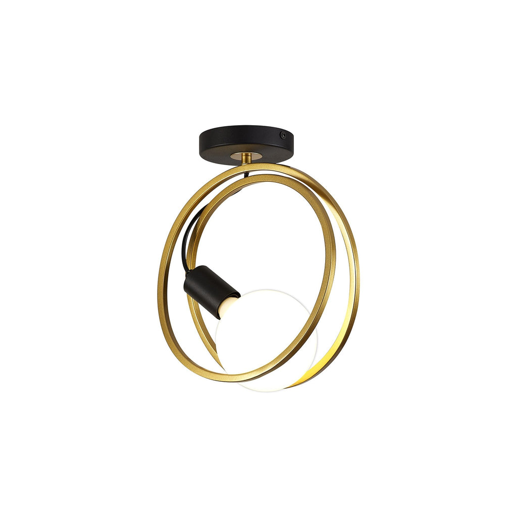 NL86679 Candio 1 Light Flush Ceiling Light Matt Black Painted Gold