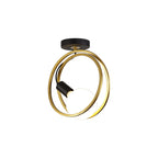 NL86679 Candio 1 Light Flush Ceiling Light Matt Black Painted Gold