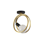 NL86679 Candio 1 Light Flush Ceiling Light Matt Black Painted Gold