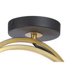 NL86679 Candio 1 Light Flush Ceiling Light Matt Black Painted Gold