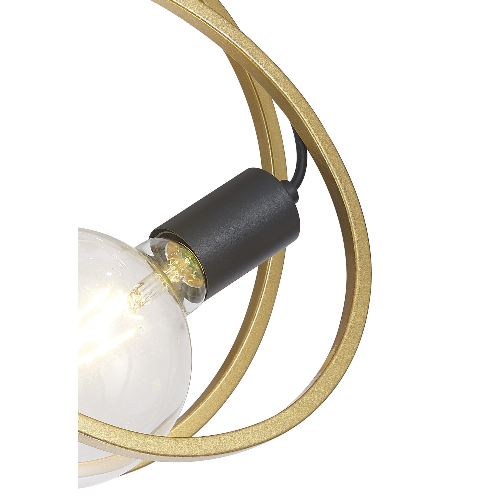 NL86679 Candio 1 Light Flush Ceiling Light Matt Black Painted Gold