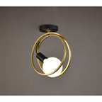 NL86679 Candio 1 Light Flush Ceiling Light Matt Black Painted Gold