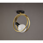 NL86679 Candio 1 Light Flush Ceiling Light Matt Black Painted Gold