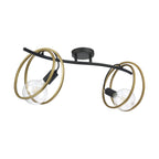 NL86689 Candio 2 Light Flush Ceiling Light Matt Black Painted Gold