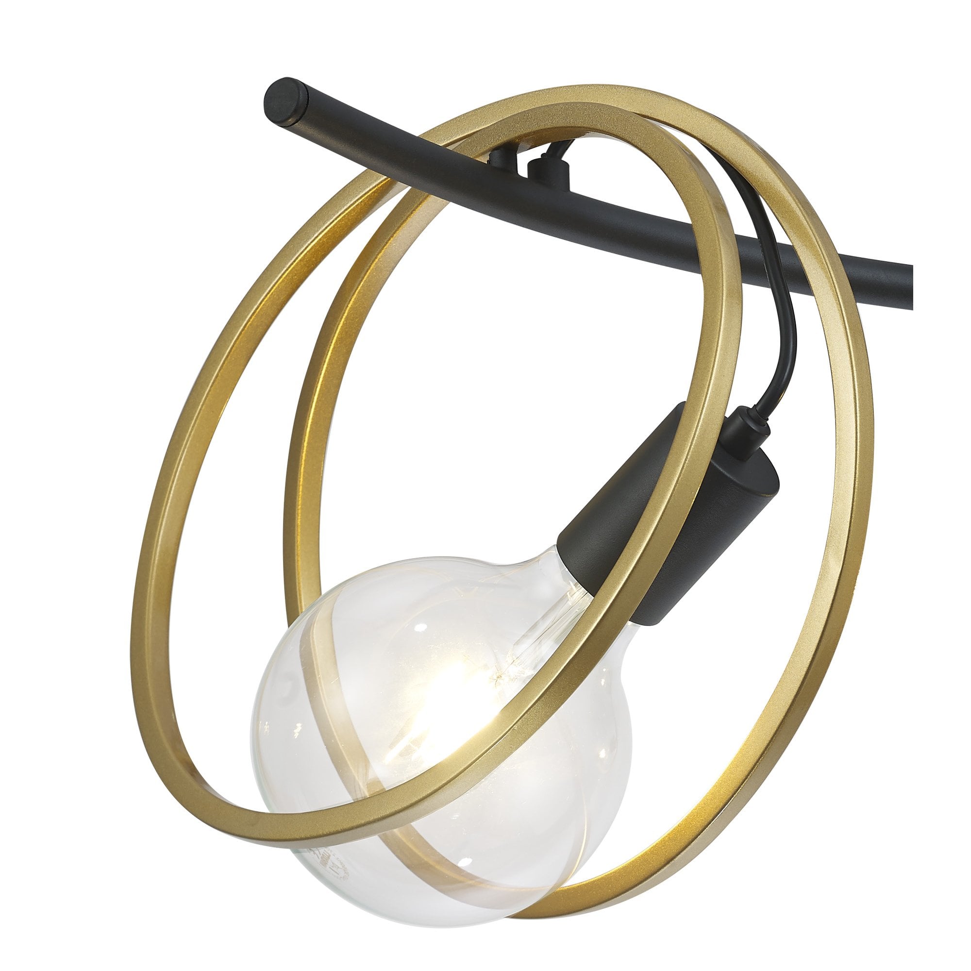 NL86689 Candio 2 Light Flush Ceiling Light Matt Black Painted Gold