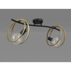 NL86689 Candio 2 Light Flush Ceiling Light Matt Black Painted Gold