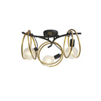 NL86699 Candio 3 Light Flush Ceiling Light Matt Black Painted Gold