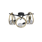 NL86699 Candio 3 Light Flush Ceiling Light Matt Black Painted Gold