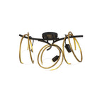 NL86699 Candio 3 Light Flush Ceiling Light Matt Black Painted Gold