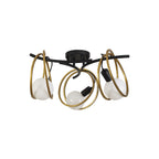 NL86699 Candio 3 Light Flush Ceiling Light Matt Black Painted Gold