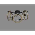 NL86699 Candio 3 Light Flush Ceiling Light Matt Black Painted Gold