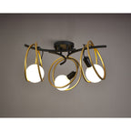 NL86699 Candio 3 Light Flush Ceiling Light Matt Black Painted Gold