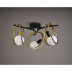 NL86699 Candio 3 Light Flush Ceiling Light Matt Black Painted Gold