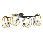 NL86709 Candio 4 Light Flush Ceiling Light Matt Black Painted Gold