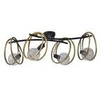 NL86709 Candio 4 Light Flush Ceiling Light Matt Black Painted Gold
