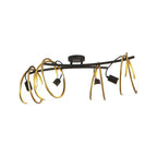 NL86709 Candio 4 Light Flush Ceiling Light Matt Black Painted Gold