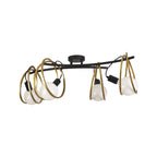 NL86709 Candio 4 Light Flush Ceiling Light Matt Black Painted Gold