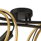 NL86709 Candio 4 Light Flush Ceiling Light Matt Black Painted Gold