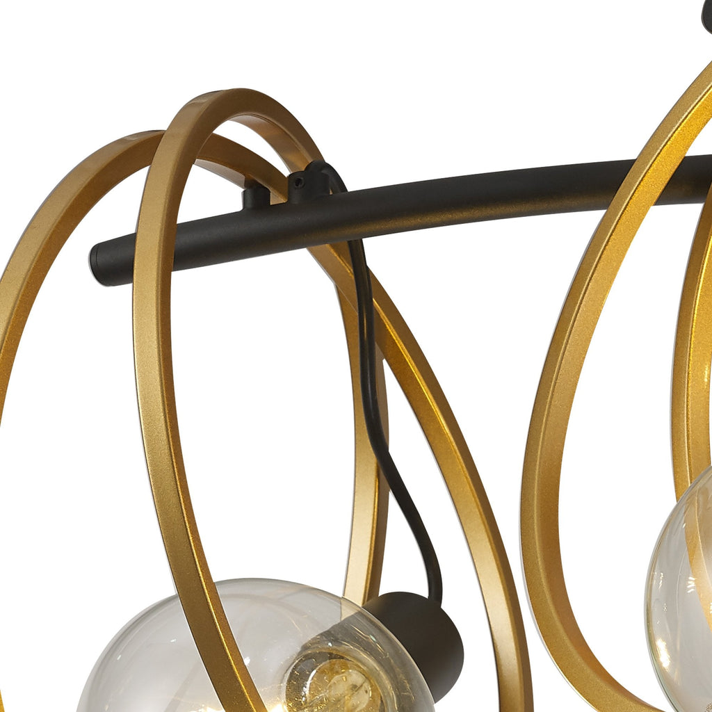 NL86709 Candio 4 Light Flush Ceiling Light Matt Black Painted Gold