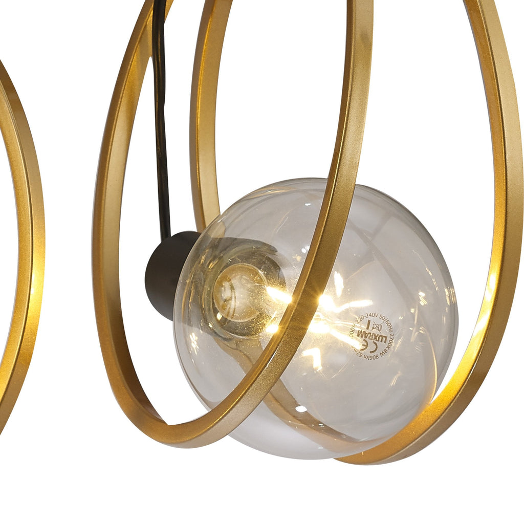 NL86709 Candio 4 Light Flush Ceiling Light Matt Black Painted Gold