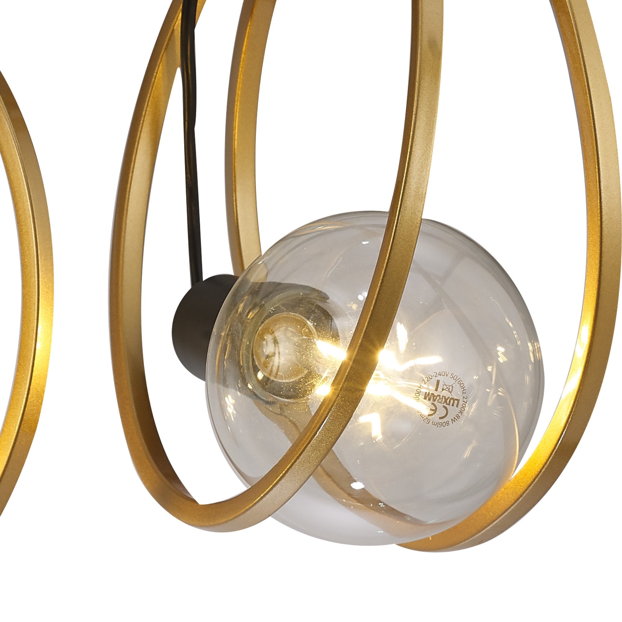 NL86709 Candio 4 Light Flush Ceiling Light Matt Black Painted Gold