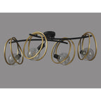 NL86709 Candio 4 Light Flush Ceiling Light Matt Black Painted Gold