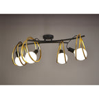 NL86709 Candio 4 Light Flush Ceiling Light Matt Black Painted Gold