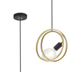 NL86719 Candio 1 Light Double Ring Pendant Matt Black Painted Gold