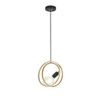 NL86719 Candio 1 Light Double Ring Pendant Matt Black Painted Gold