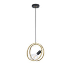 NL86719 Candio 1 Light Double Ring Pendant Matt Black Painted Gold
