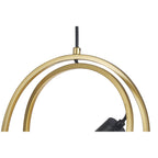 NL86719 Candio 1 Light Double Ring Pendant Matt Black Painted Gold