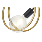 NL86719 Candio 1 Light Double Ring Pendant Matt Black Painted Gold