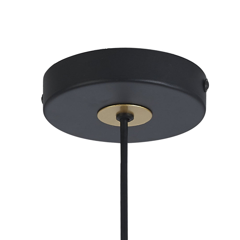 NL86719 Candio 1 Light Double Ring Pendant Matt Black Painted Gold